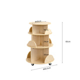 Jooyes Kids Rotating Wooden Display Bookcase With Castors