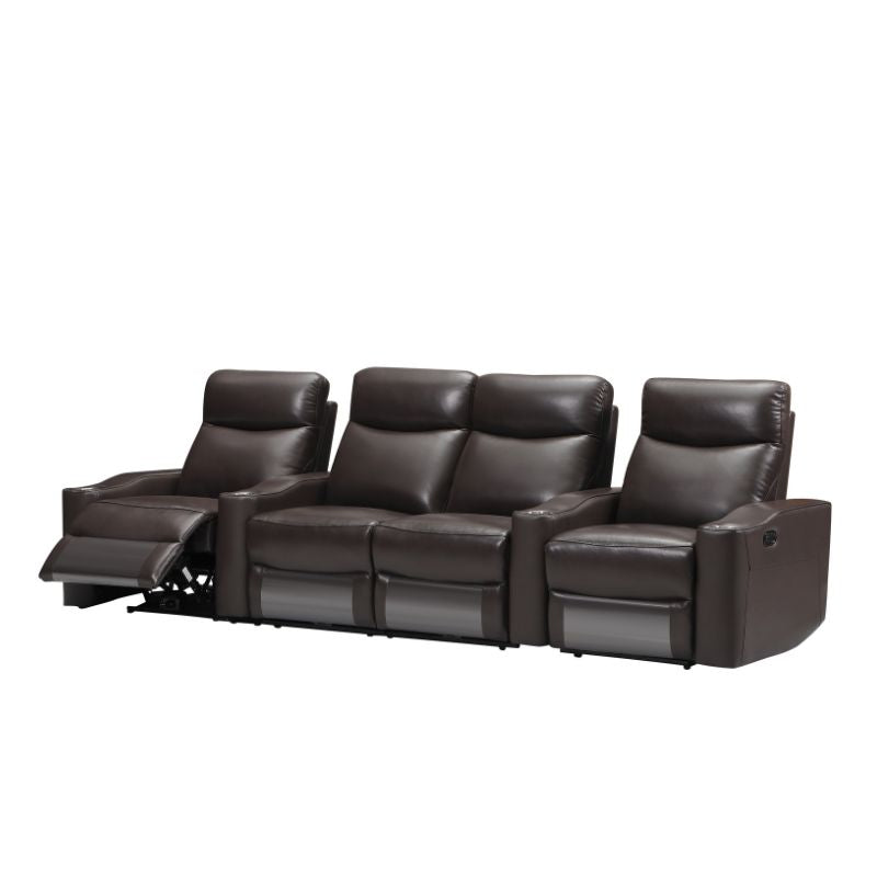 Chicago 4 Seat Home Theatre Lounge with all Electric Recliners & 4 Cup Holders