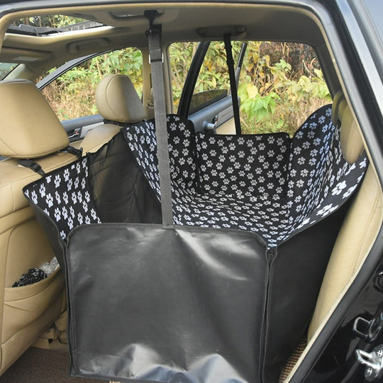 Waterproof Pet Car Seat Cover Hammock Black With Mesh Window