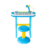 Kids' Musical Electronic Keyboard Set with Microphone and Stand (Blue)