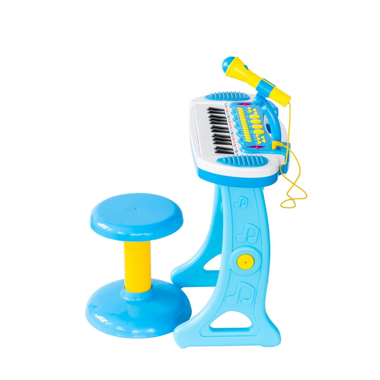 Kids' Musical Electronic Keyboard Set with Microphone and Stand (Blue)