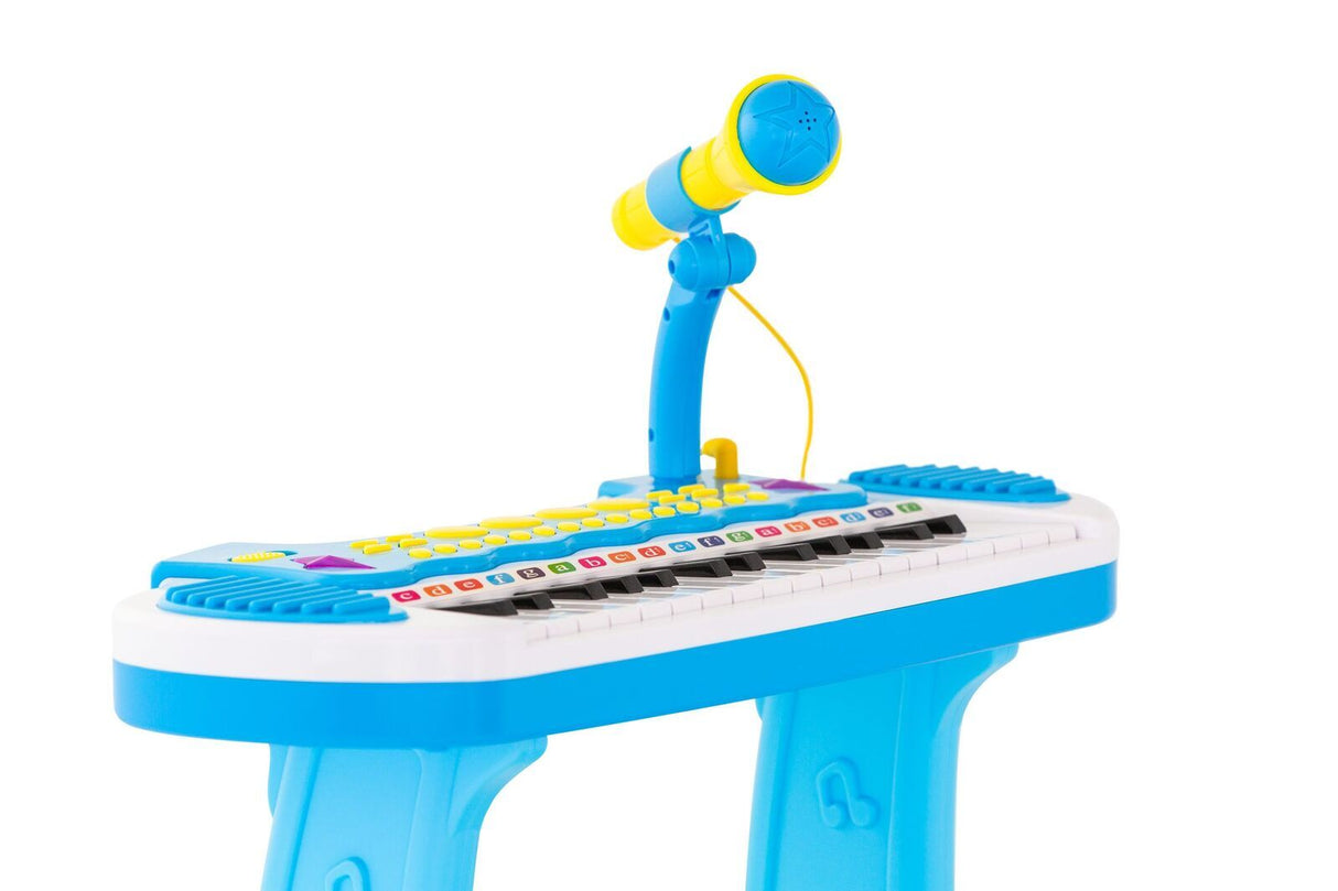 Kids' Musical Electronic Keyboard Set with Microphone and Stand (Blue)