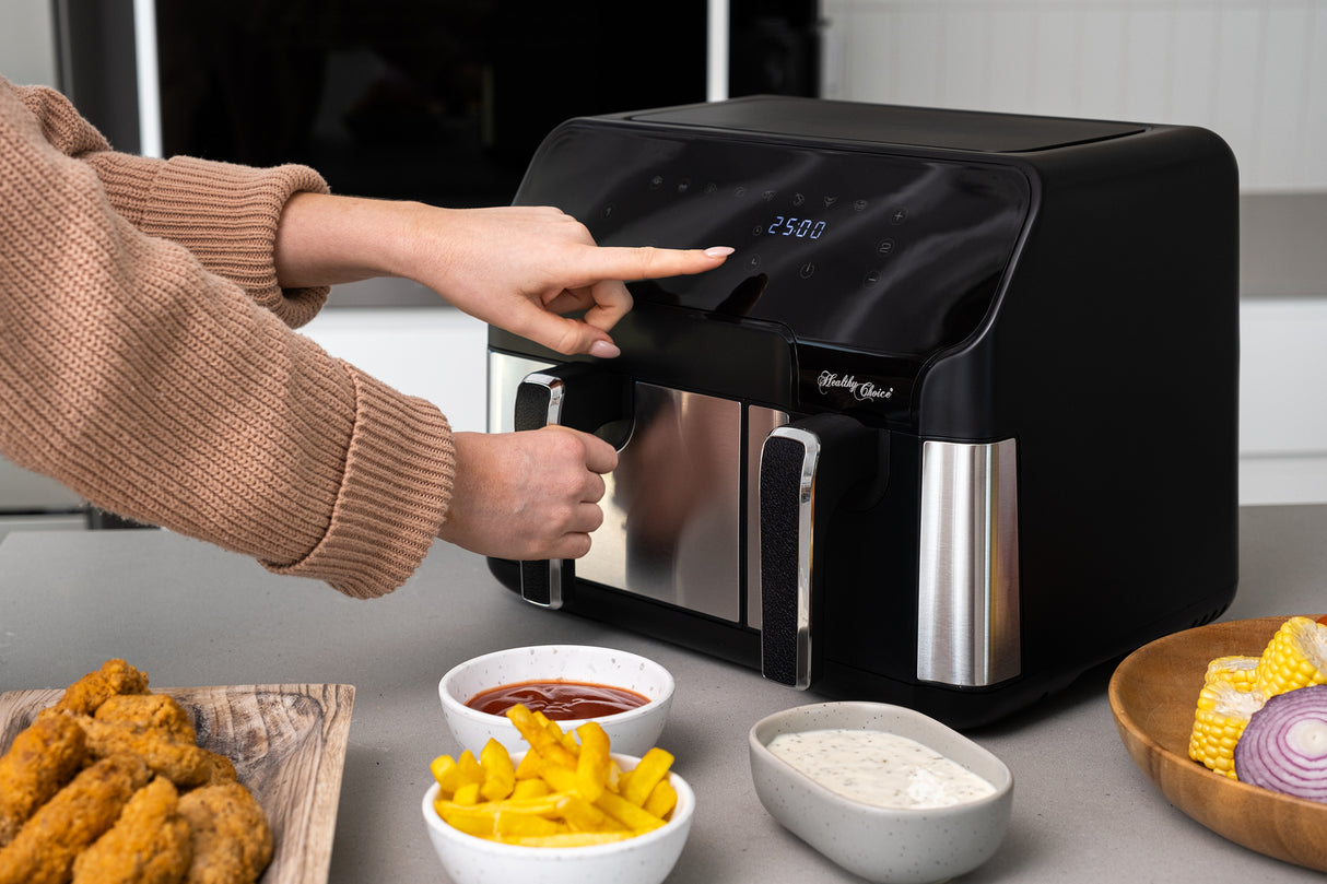 10L Digital Dual Zone Air Fryer w/ Dual Temperature Control