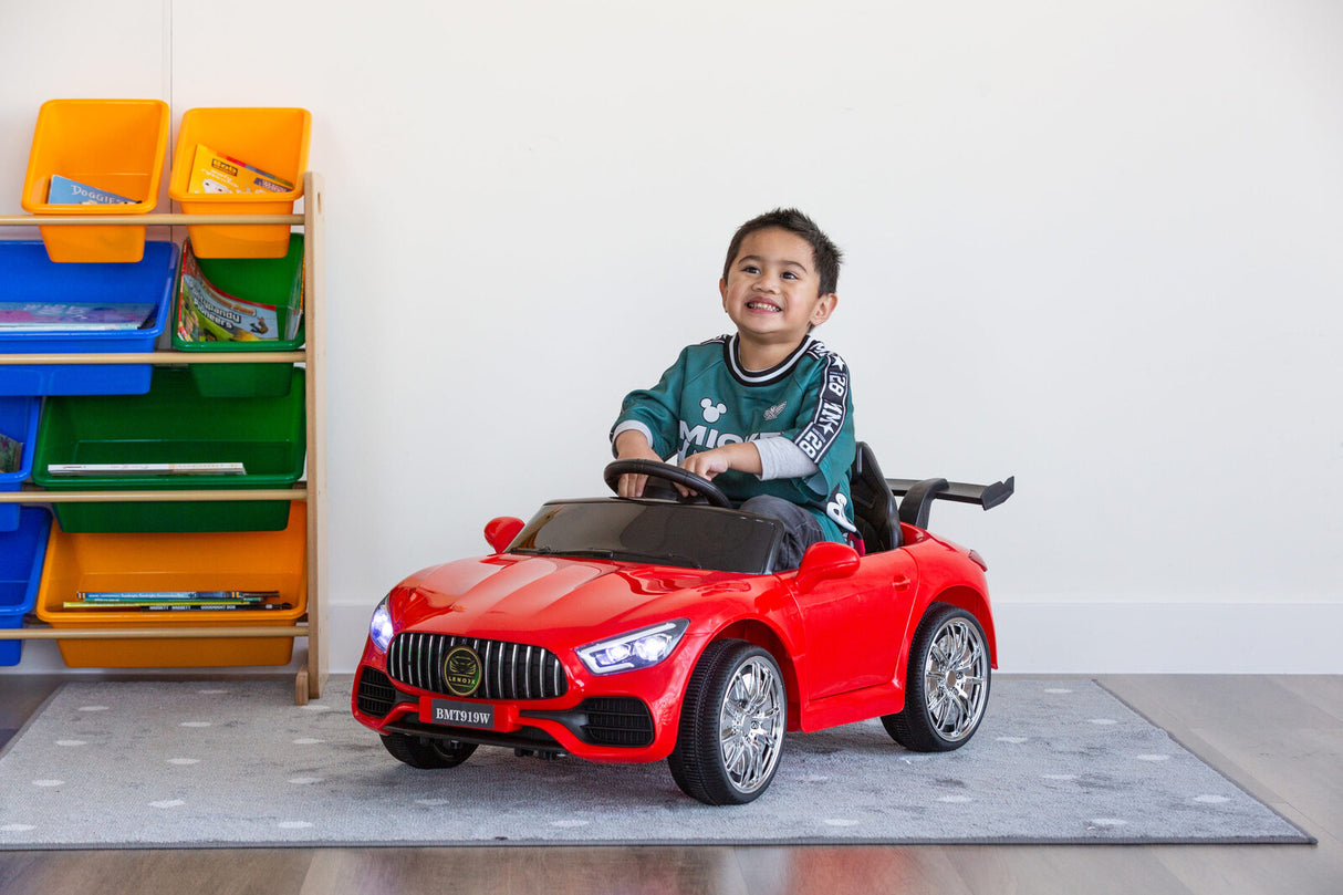 Sleek Red Mercedes-Style Electric Ride-On Car with Parental Remote Control