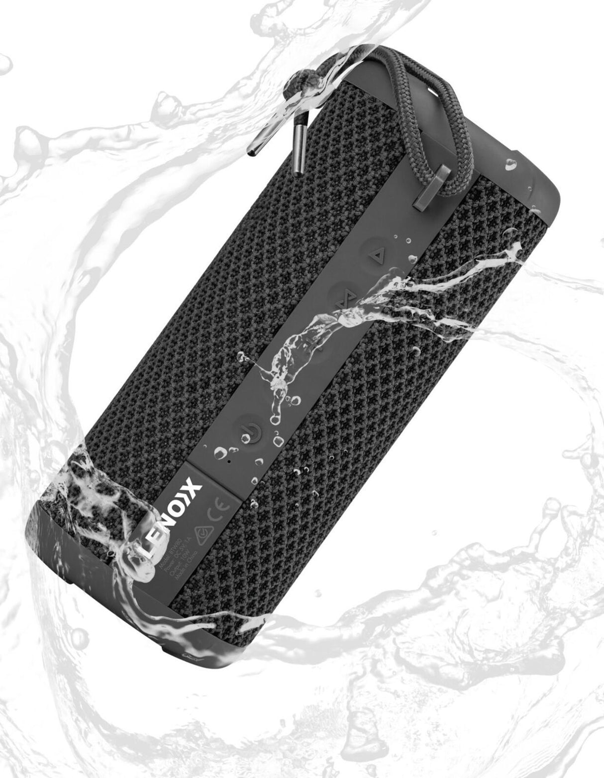 IPX7 Waterproof 10W Portable Bluetooth Speaker - 360° Surround Sound (Black)