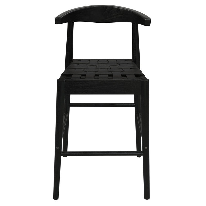 Elliot Leather Kitchen Counter Stool (Black)