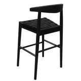 Elliot Leather Kitchen Counter Stool (Black)