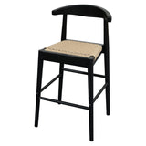 Arden Solid Oak Loom Kitchen Counter Stool (Black)