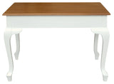 Queen Anne 2 Drawer Desk (White Caramel)