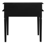 Winston 6 Drawer Solid Timber Writing Desk (Black)