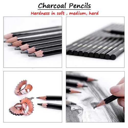 72pcs Professional Drawing Artist Kit Set Pencils and Sketch Charcoal Art Tools