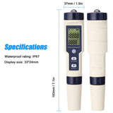 Set 7 In 1 and 5 in 1 PH Meter TDS/EC/Salt/Temp Water Quality Monitor Tester Pen