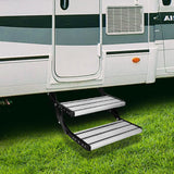 Aluminium Double Caravan Step Pull Out Folding Steps For Road RV Camper Trailer - Side View