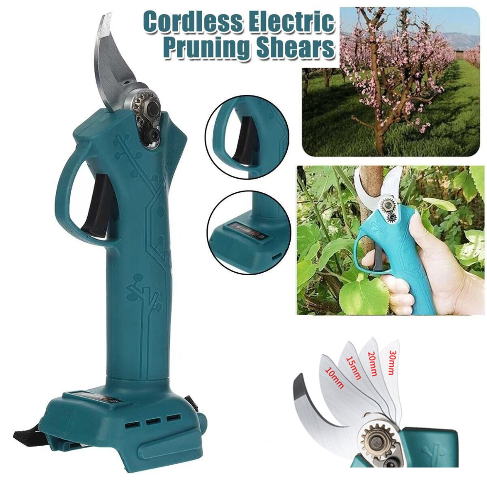 Cordless Electric Pruning Shears Secateur Rechargeable Branch Cutter W/ 2 Battery