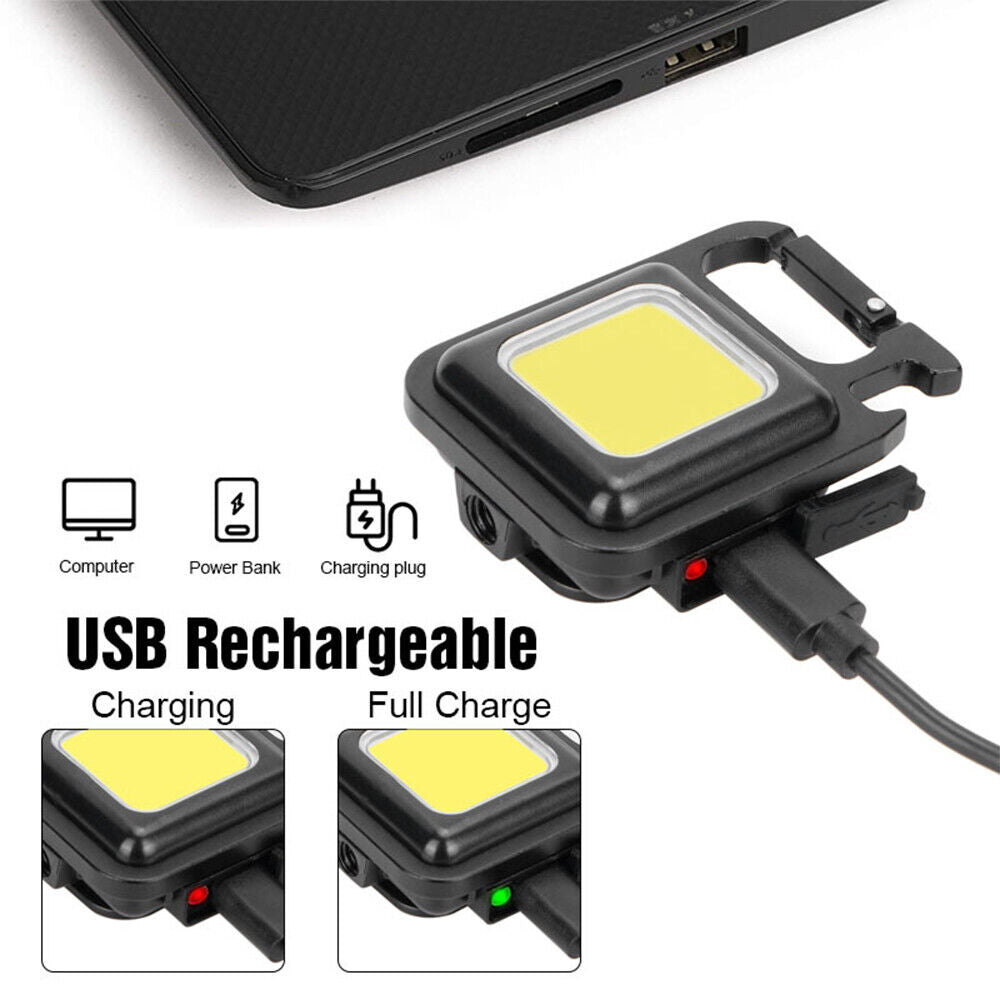 Mini Waterproof Rechargeable LED Light USB Flashlight-Lamp Torch Pocket Keychain