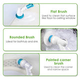 5PCS Rechargeable Spin Scrubber Electric Turbo Scrub Cleaning Brush Cordless Kit