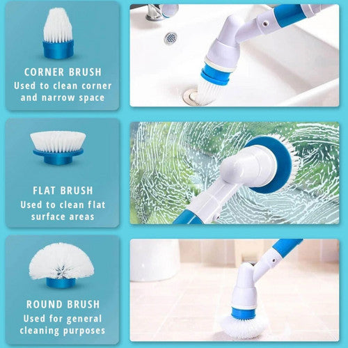 5PCS Rechargeable Spin Scrubber Electric Turbo Scrub Cleaning Brush Cordless Kit