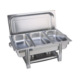 9L Chafing Dish Set Buffet Pan Bain Marie Bow Stainless Steel Food Warmer (3x3L)