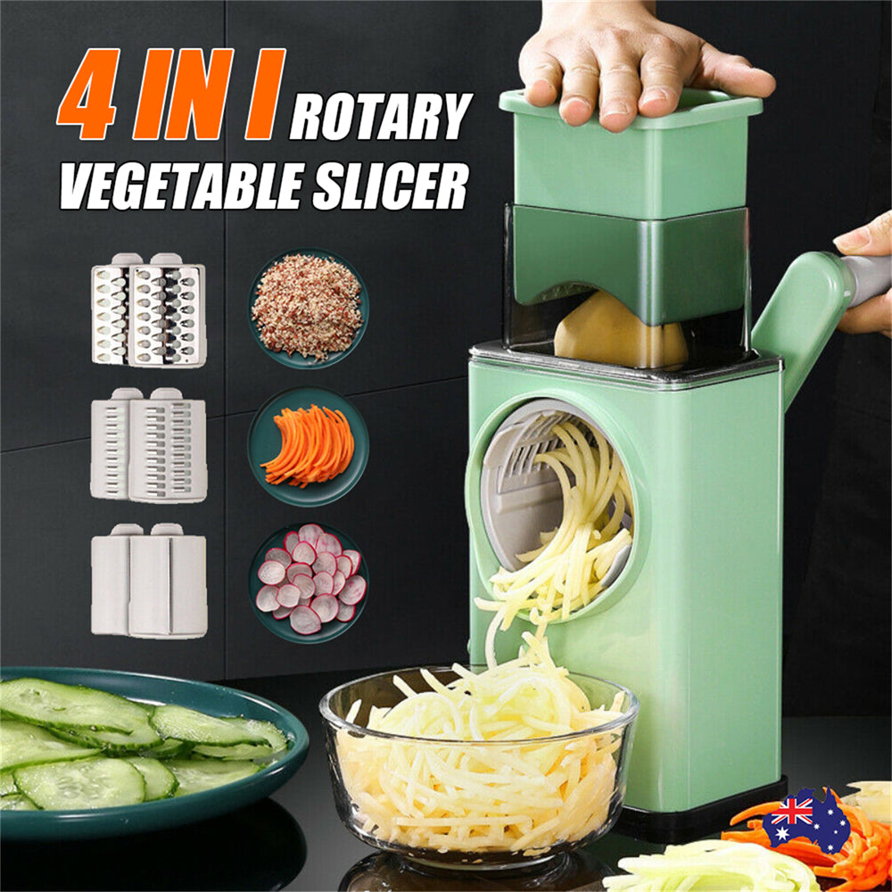 Kitchen Vegetable Food Manual Rotary Drum Grater Chopper Slicer Fruit Cutter