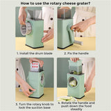 Kitchen Vegetable Food Manual Rotary Drum Grater Chopper Slicer Fruit Cutter