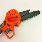 6" Mini Orange Cordless Electric Chainsaw 2X Battery-Powered Wood Cutter Rechargeable