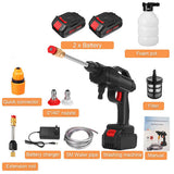 Electric Car Pressure Washer Cordless Spray Gun W/ 2 Battery Water Cleaner Tool