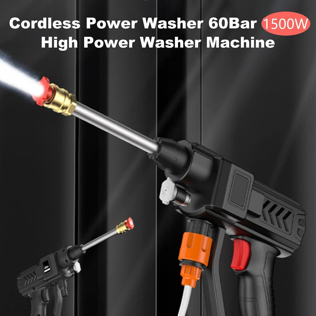 88V Cordless Electric High Pressure Washer Water Spray Gun Car Cleaner 2 Battery