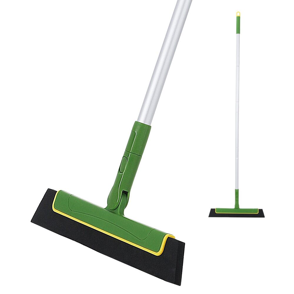 Green Floor Squeegee WiperBroom Floor Tile Cleaning Household Extendable Handle