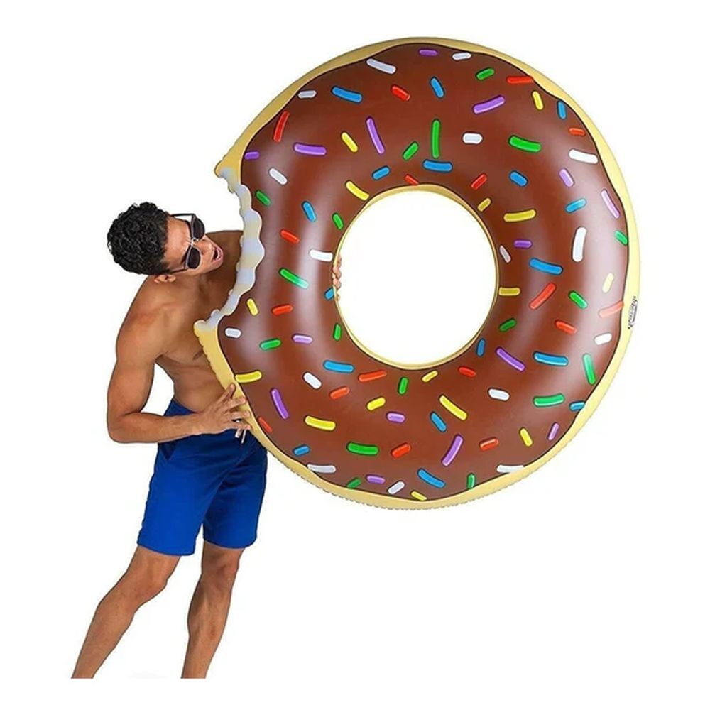 2pcs Coffee Inflatable Giant Donut Raft Swim Ring Float Swimming Pool Beach Lounge Pink Coff 70CM