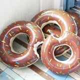 2pcs Coffee Inflatable Giant Donut Raft Swim Ring Float Swimming Pool Beach Lounge Pink Coff 70CM