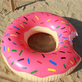 Pink Inflatable Giant Donut Raft Swim Ring Float Swimming Pool Beach Lounge Pink Coff 90CM - Front View