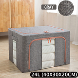 Foldable Storage Box Crushed Steel Frame Clothes Quilt Toys Organizer 24L