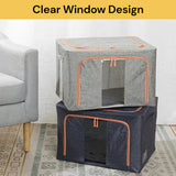 Foldable Storage Box Crushed Steel Frame Clothes Quilt Toys Organizer 24L - 45-Degree Angle