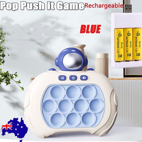 Rechargeable 3 Types Pop Push it Game Controller Sensory Fidget Toy Electronic Whack Mole blue