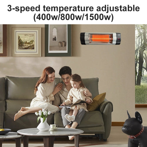 Infrared Electric Wall Heater Patio Bathroom Heat Waterproof Strip with Remote