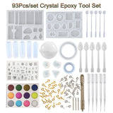 93Pcs/Set Resin Mold Epoxy Resin Mold Dropper Spoon Powder Set Kit Craft Tool