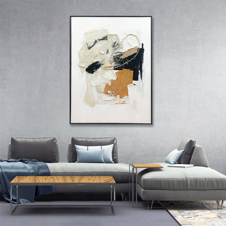 Framed Canvas Abstract Art - Original Hand-Painted Piece (800mm x 1200mm) - Untitled Study B