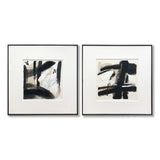 Contemplative Space: Set of 2 Large Original Abstract Framed Canvas Oil Paintings (1000mm x 1000mm)