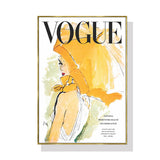 Vogue Girl Canvas Art with Elegant Gold Frame - 80cm x 120cm