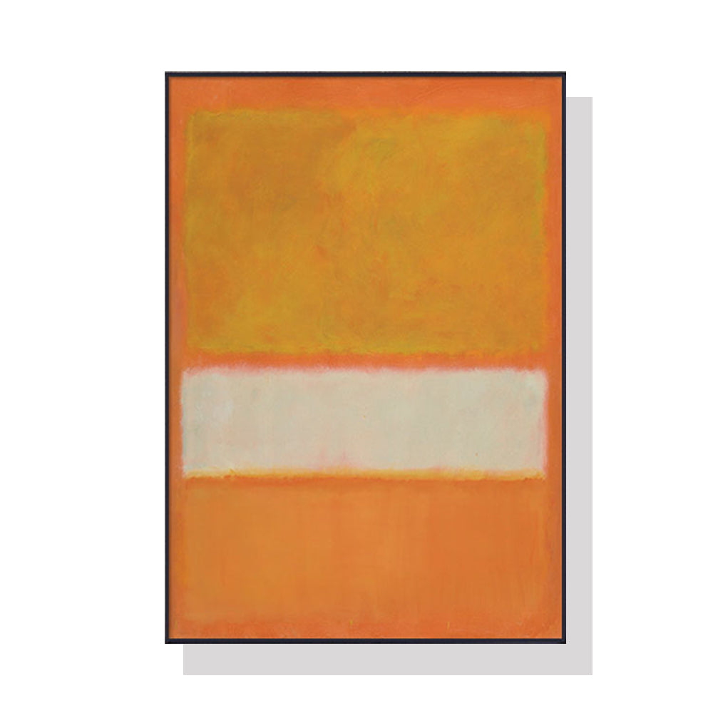 Contemporary Yellow Canvas Wall Art by Mark Rothko - 80cm x 120cm with Black Float Frame