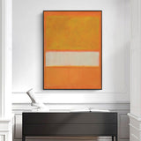 Contemporary Yellow Canvas Wall Art by Mark Rothko - 80cm x 120cm with Black Float Frame