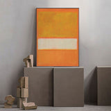 Contemporary Yellow Canvas Wall Art by Mark Rothko - 80cm x 120cm with Black Float Frame