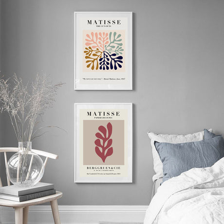 Matisse Canvas Wall Art Set - 80cm x 120cm with Elegant White Frames