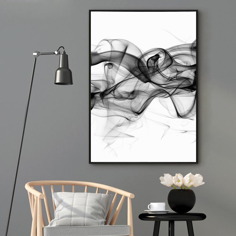 Stylish Abstract Black Canvas Wall Art Set - 70cm x 100cm with Black Frame (2 Pieces)