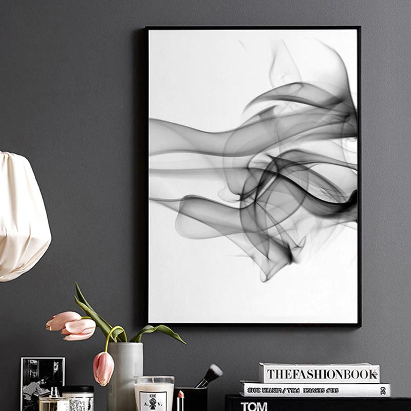 Contemporary Black Abstract Canvas Art Set - 80cm x 120cm with Elegant Framing