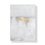 Gold and White Abstract Canvas Art - 80cm x 120cm with White Floating Frame