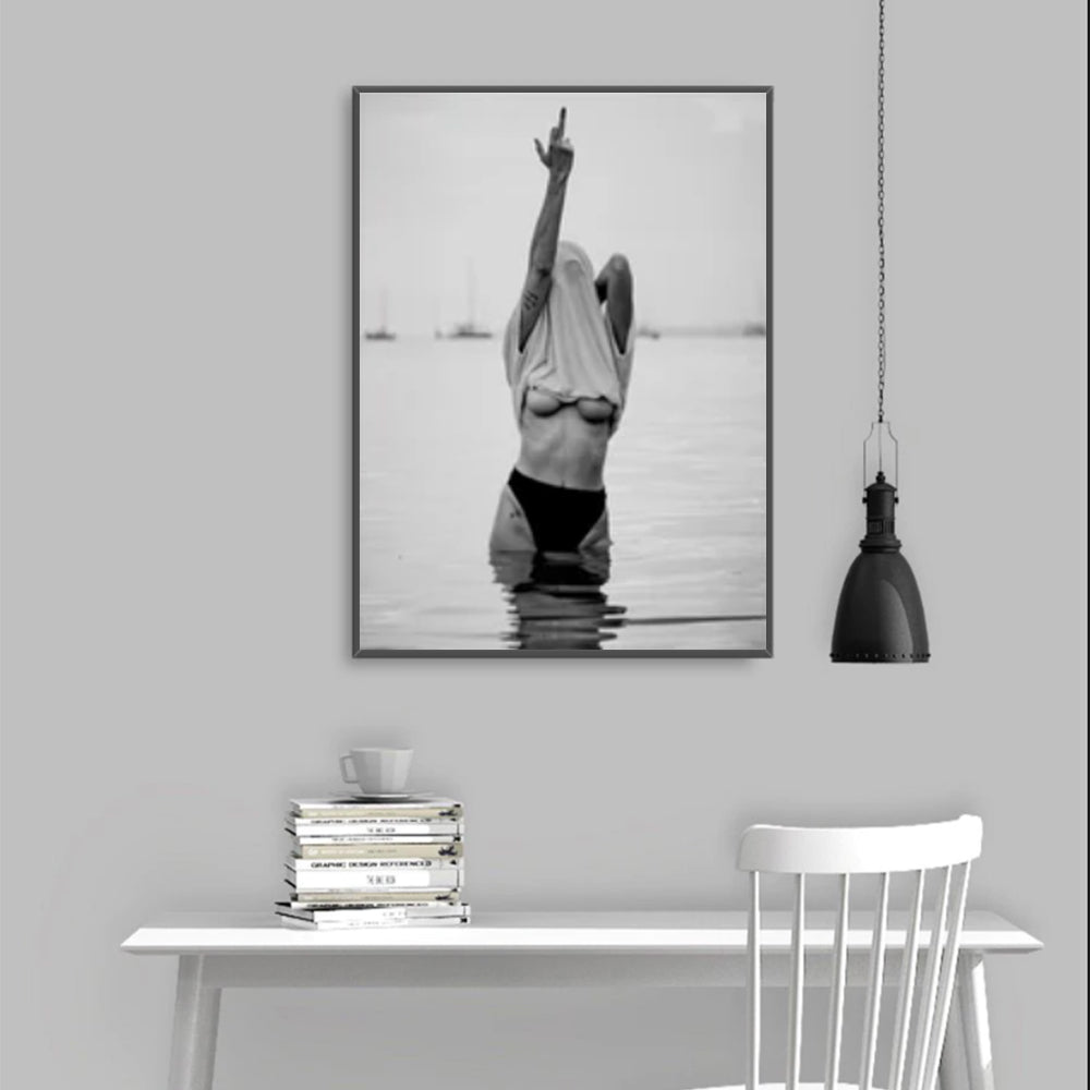 Feminist Canvas Art Print with Black Frame - 90cm x 135cm