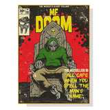 MF DOOM Gold Framed Canvas Wall Art - 80cm x 120cm Premium Print