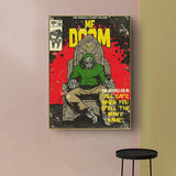 MF DOOM Gold Framed Canvas Wall Art - 80cm x 120cm Premium Print