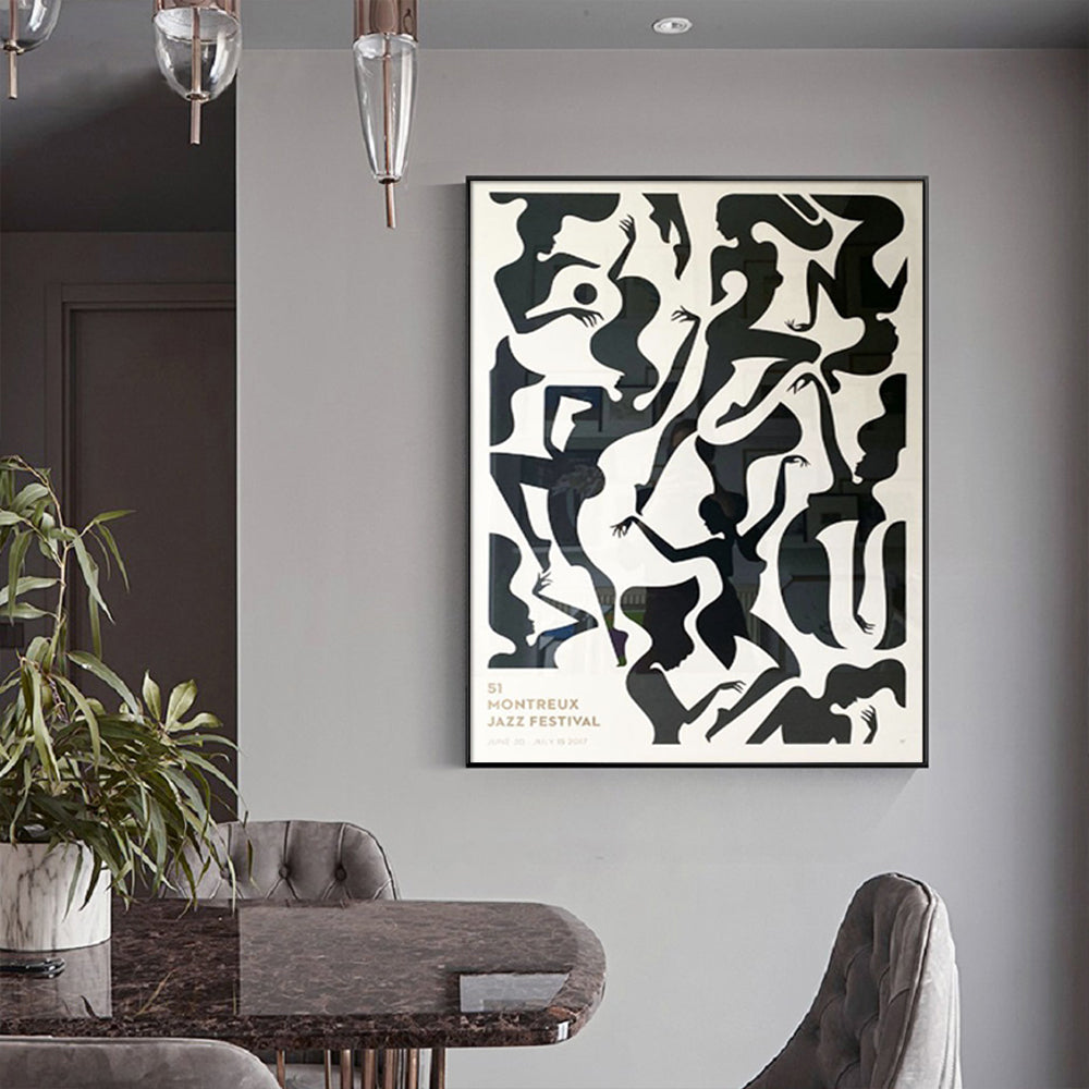 Jazz Festival Canvas Wall Art in Black Frame - 80cm x 120cm